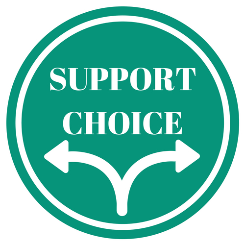 "Support Choices" double arrow, making decisions